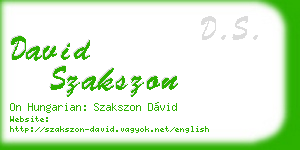 david szakszon business card